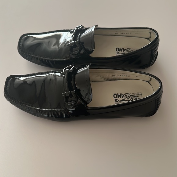 COPY - Mens salvatore ferragamo black patent leather loafers size 10.5 main image 5
